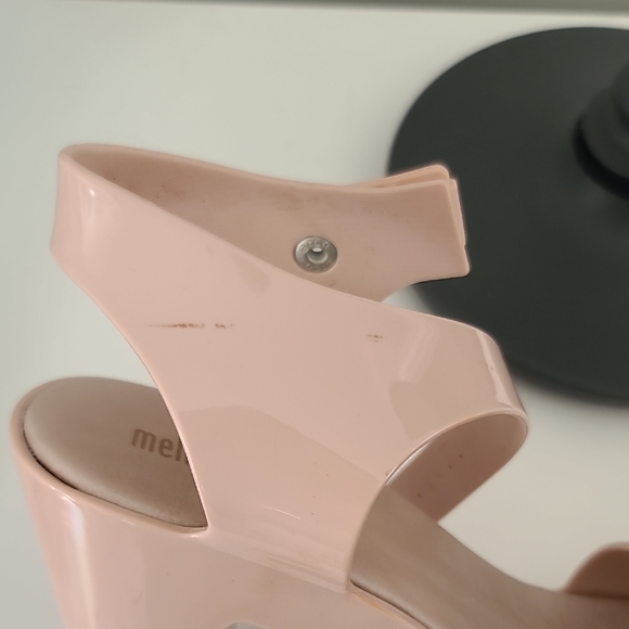 Cream Chunky Heel Minimalist Heels by Melissa - Picture 5 of 9